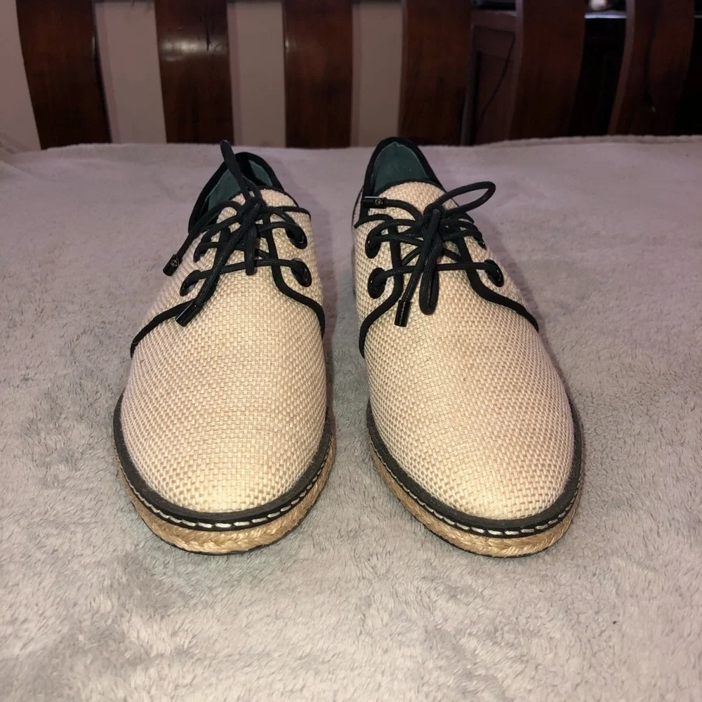 NWOT TORY BURCH Fawn Canvas Oxford Shoes Sz 6.5